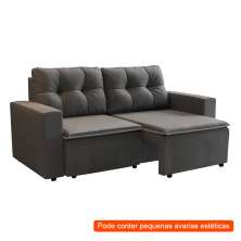 [OUTLET] Sofá 3 Lugares Retrátil Amsterdã I Suede Grafite 180 cm