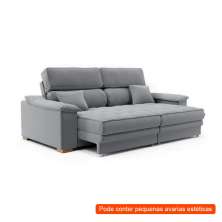 [OUTLET] Sofá 3 Lugares Retrátil e Reclinável Lupin Linho Cinza 180 cm
