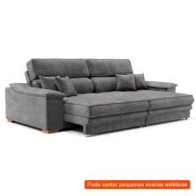 [OUTLET] Sofá 3 Lugares Retrátil e Reclinável Lupin Velosuede Grafite