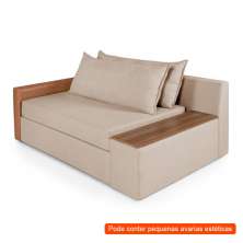 [OUTLET] Sofá-Cama Casal 2 Lugares com Baú Lateral Panamá Linho Chocolate