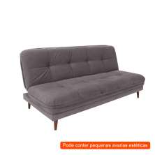 [OUTLET] Sofá-Cama Casal 3 Lugares Anitta Suede Cinza
