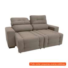 [OUTLET] Sofá Retrátil e Reclinável 3 Lugares Blenda II Suede Castanho
