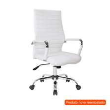 [Outlet] Cadeira de Escritório Diretor Giratória Cleaner Branca