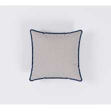 Almofada Decorativa Quadrada Candy 45x45 Linho Cru e Azul Marinho