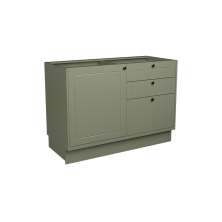 Balcão de Cozinha sem Tampo Évora 1 Porta 3 Gavetas Verde Hill