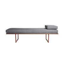 Banco 2 Lugares Galli Linho Cinza e Dourado 140 cm