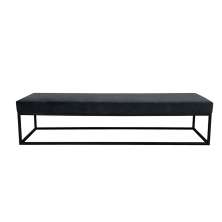 Banco 2 Lugares Giulia Veludo Cinza e Preto 160 cm