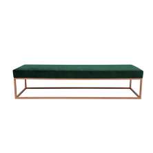 Banco 2 Lugares Giulia Veludo Verde e Dourado 100 cm