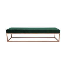 Banco 2 Lugares Giulia Veludo Verde e Dourado 140 cm