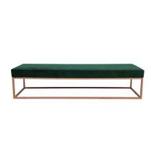 Banco 2 Lugares Giulia Veludo Verde e Dourado 160 cm