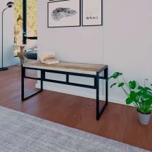 Banco 2 Lugares Wooden Carvalho e Preto