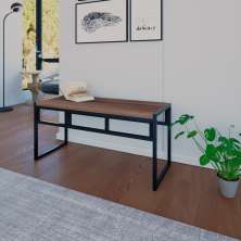 Banco 2 Lugares Wooden Nogal e Preto