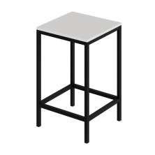 Banco Alto Wooden Branco e Preto