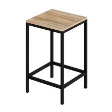 Banco Alto Wooden Carvalho e Preto