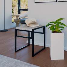 Banco Baixo Wooden Snow e Preto