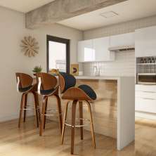 Banqueta Giratória Leiden Preta