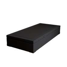 Base para Cama Box Solteiro Martin Premium com Baú Suede (47x88x188) Preta