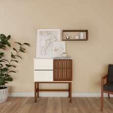 Buffet Japeri 2 PT Off White e Amêndoa