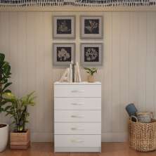 Cômoda Atena 5 Gavetas Evidência Branco