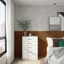Cômoda Gaia 5 Gavetas Evidência Branco