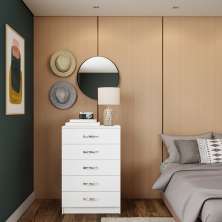 Cômoda Héstia 5 Gavetas Evidência Branco