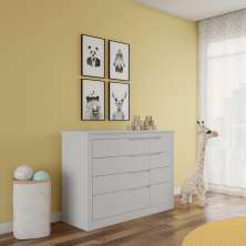 Cômoda Infantil Carol 1 PT 5 GV Branco Fosco