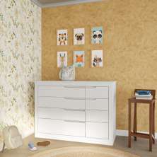 Cômoda Infantil Mirella 1 PT 5 GV Branco Fosco