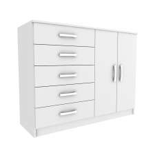 Cômoda Panamá 2 Portas 5 Gavetas Branca