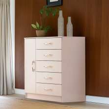 Cômoda Sapateira Elsie 1 Porta 5 Gavetas Branca