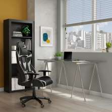 Cadeira Gamer Astuteness Preta e Branca