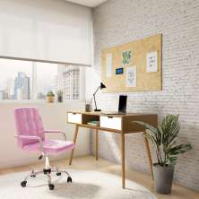 Cadeira de Escritório Secretária Giratória Madium Rosa