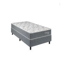 Cama Box com Colchão Solteiro Celine Molas Ensacadas (62x88x188) Cinza