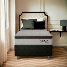 Cama Box com Colchão Solteiro Dimitri Molas Ensacadas (22x88x188) Branco e Cinza