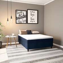 Colchão Casal Mola Ensacada Aube Macio (25x138x188) Azul e Branco