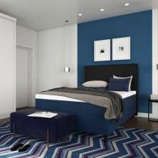 Colchão Casal Mola Ensacada Mornings Macio (25x138x188) Azul e Branco