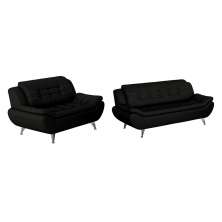 Conjunto Sofá 2 e 3 Lugares New Passion Preto