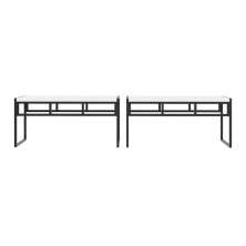 Conjunto com 2 Bancos de Jantar Wooden Branco e Preto