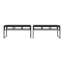 Conjunto com 2 Bancos de Jantar Wooden Ônix e Preto