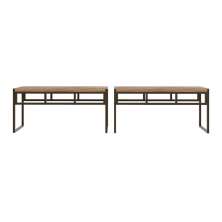 Conjunto com 2 Bancos de Jantar Wooden Carvalho Dark e Preto
