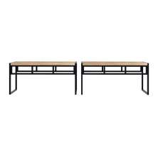 Conjunto com 2 Bancos de Jantar Wooden Carvalho e Preto