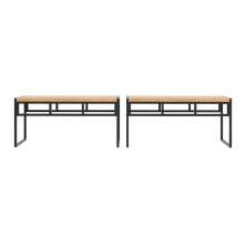 Conjunto com 2 Bancos de Jantar Wooden Mel e Preto