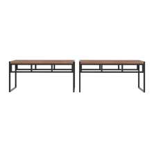 Conjunto com 2 Bancos de Jantar Wooden Nogal e Preto