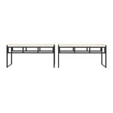 Conjunto com 2 Bancos de Jantar Wooden Snow e Preto