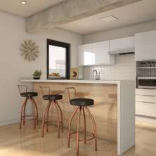 Conjunto com 2 Banquetas Adam Cobre e Preto