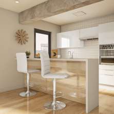 Conjunto com 2 Banquetas Giratórias Ava Branco