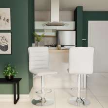 Conjunto com 2 Banquetas Giratórias Bette Branco