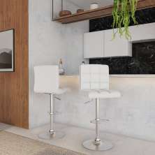 Conjunto com 2 Banquetas Giratórias Fae Branco
