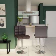 Conjunto com 2 Banquetas Giratórias Faryl Marrom Escuro