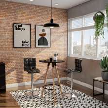 Conjunto com 2 Banquetas Giratórias Faryl Preto