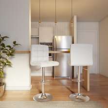 Conjunto com 2 Banquetas Giratórias Ferguz Branco